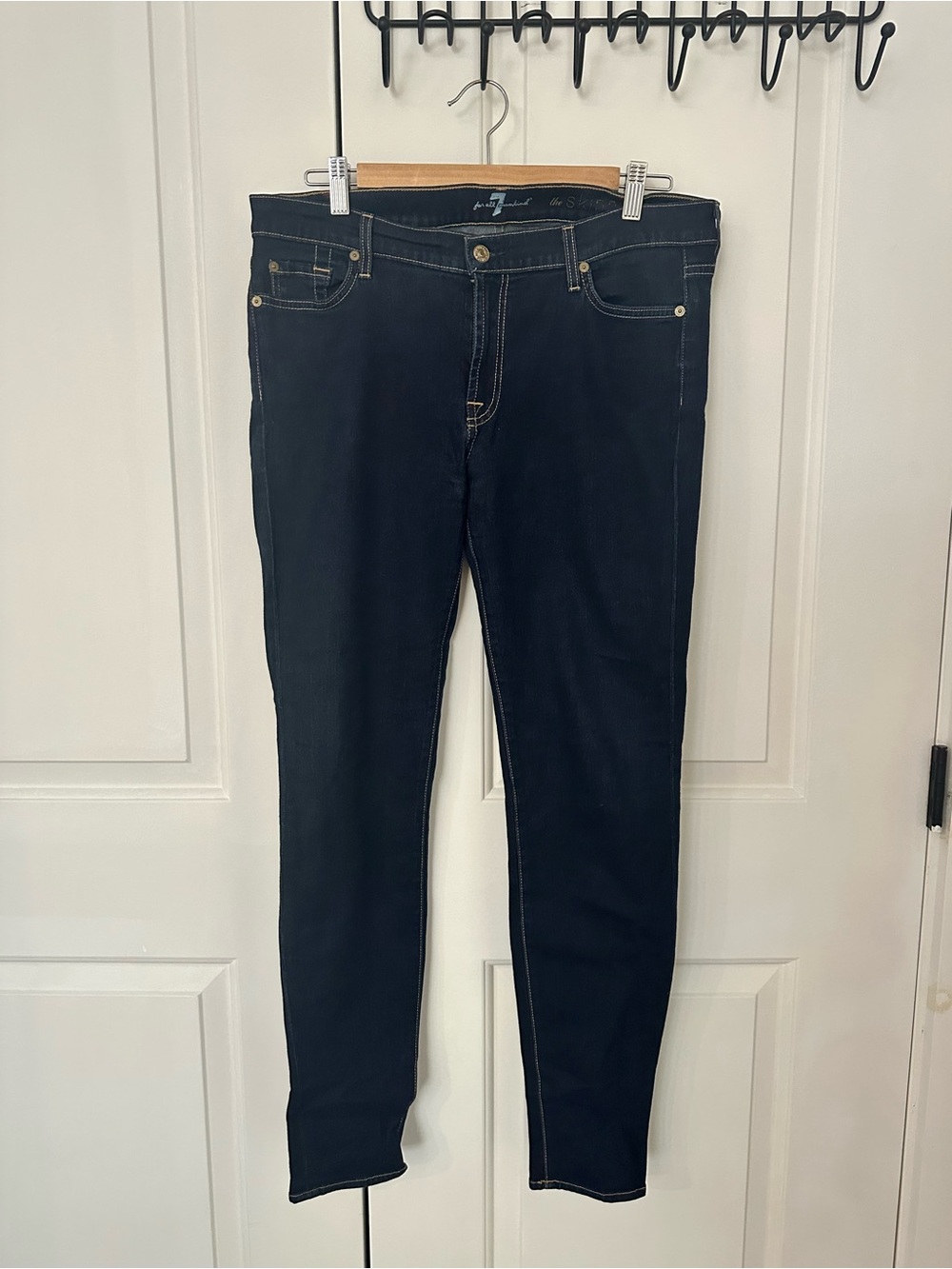 7 For All Mankind Dark Blue Skinny Jeans